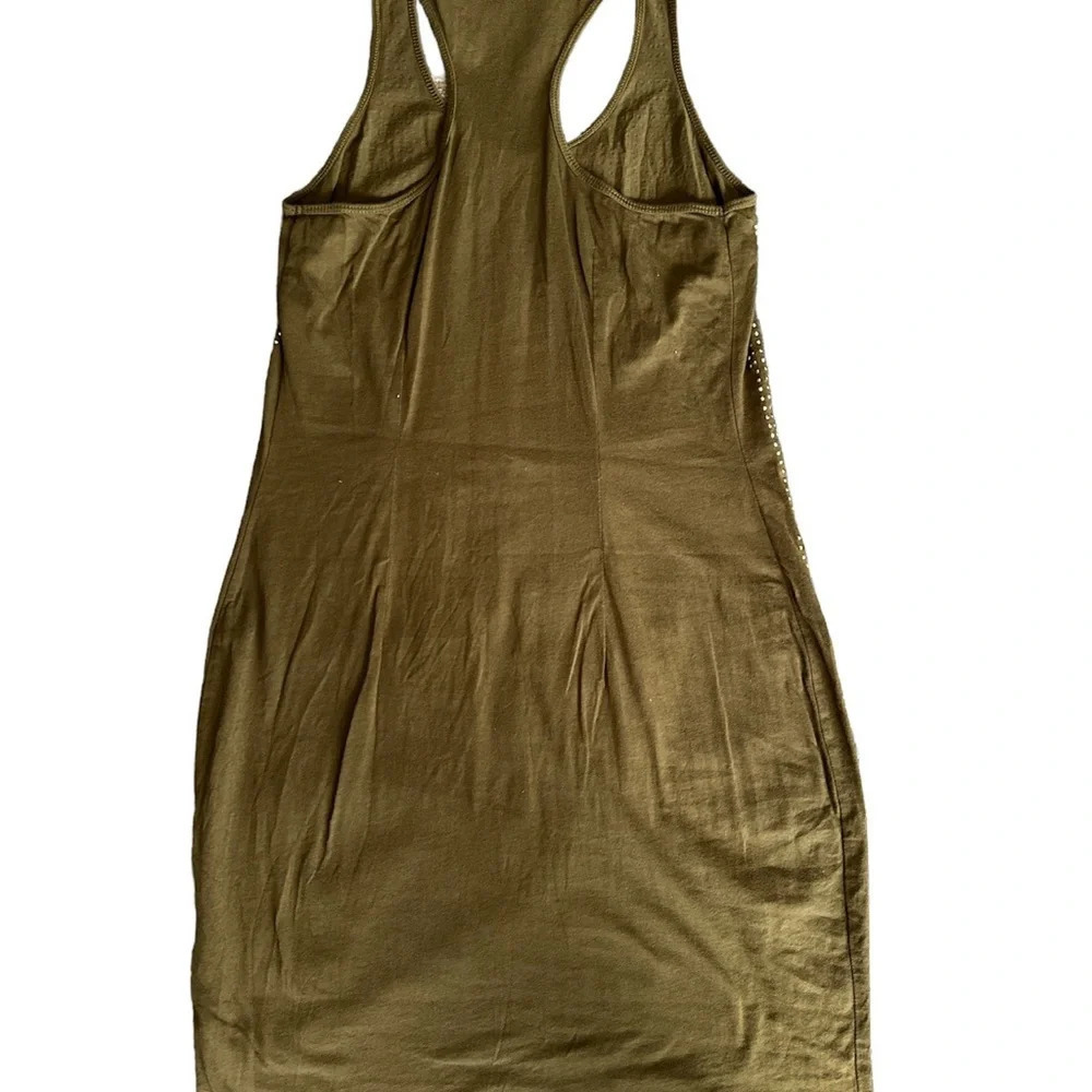 Jennifer Lopez Racer Back Studded Green Summer Casual Dress Small — image 3 of 4